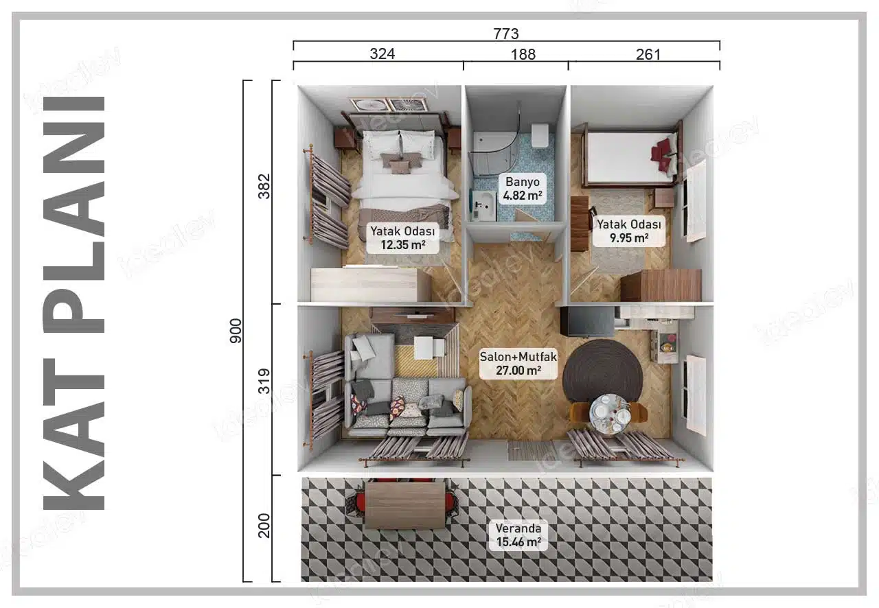 Shtëpi e parafabrikuar 70 m² - Imazhi 2