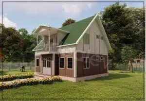 Casă prefabricată cu două etaje de 123 m²