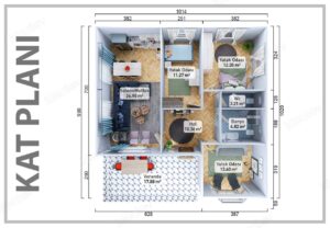 Alternative view of 98 m² Prefabricated House
