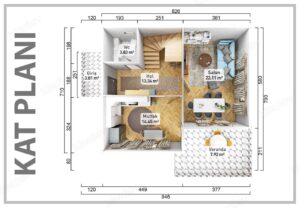 Alternative view of 126 m² Two Story Prefabricated House
