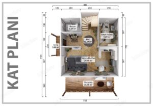 Alternative view of 150 m² Two Story Prefabricated House
