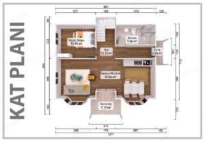 Alternative view of 157 m² Two Story Prefabricated House