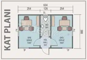 Montovaná kancelář o rozloze 25 m² - Obrázek 2