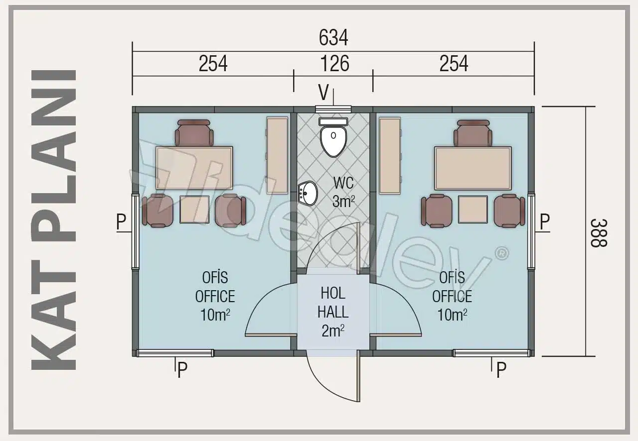 Montovaná kancelář o rozloze 25 m² - Obrázek 2