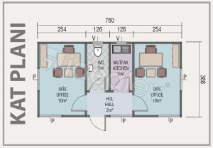 Alternative view of 30 m² Prefabricated Office