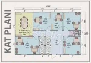 Alternativní pohled na prefabrikovanou kancelář o rozloze 125 m²