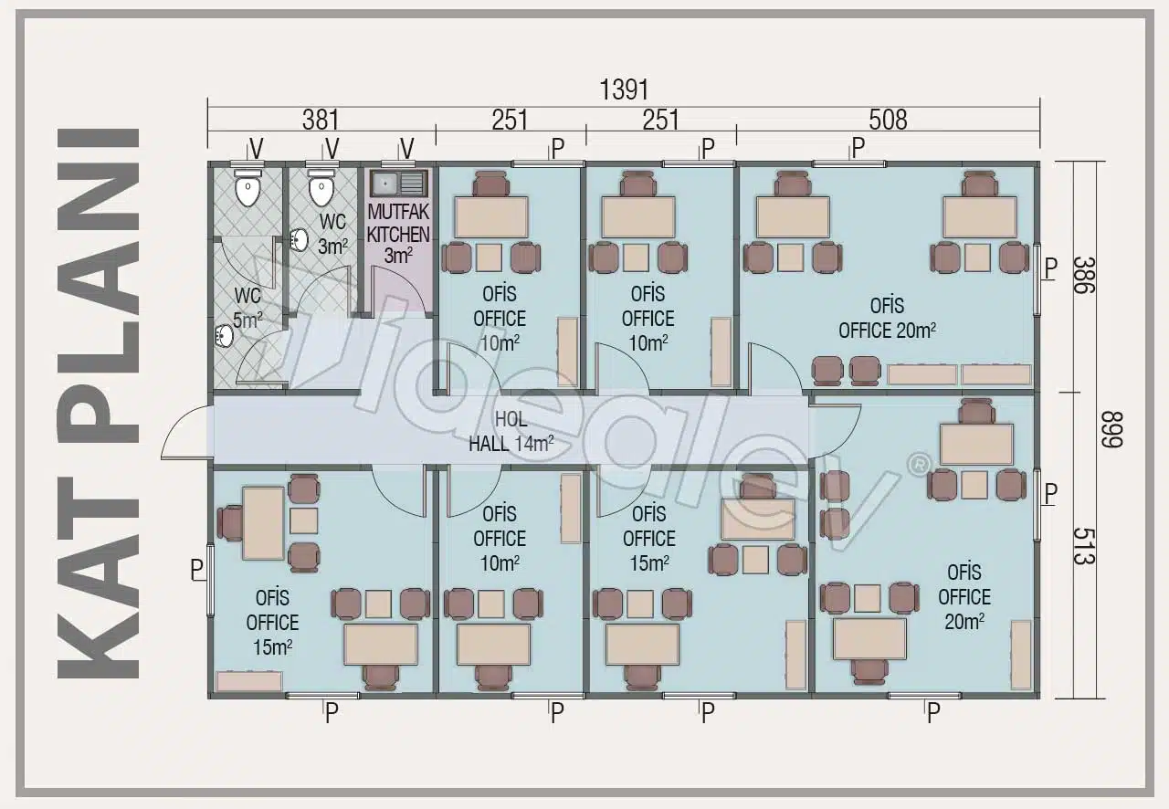 Montovaná kancelář o rozloze 125 m² - Obrázek 2