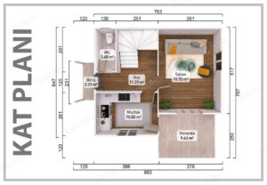 Alternative view of 110 m² Two Story Prefabricated House