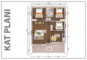 Alternatieve weergave van een geprefabriceerd huis van 112 m²