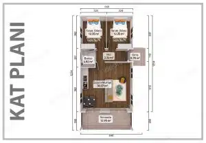 78 m²'lik prefabrik evin alternatif görünümü