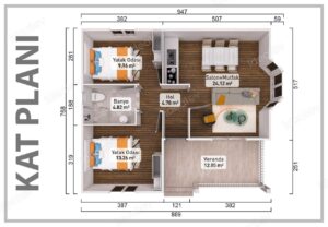 Alternative view of 69 m² Prefabricated House 2