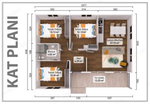 Alternative view of 90 m² Prefabricated House