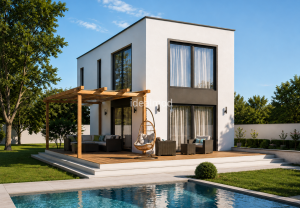 Alternative view of 143 m² Two Story Steel Frame House