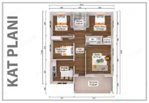 126 m²'lik prefabrik evin alternatif görünümü