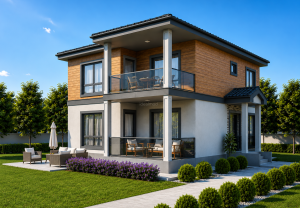 Alternative view of 245 m² Two Story Steel Frame House