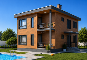 Alternative view of 204 m² Two Story Steel Frame House