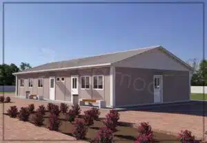Sală de mese prefabricată de 158 m²