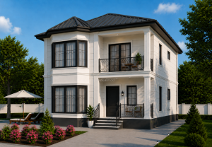 Alternative view of 156 m² Two Story Steel Frame House