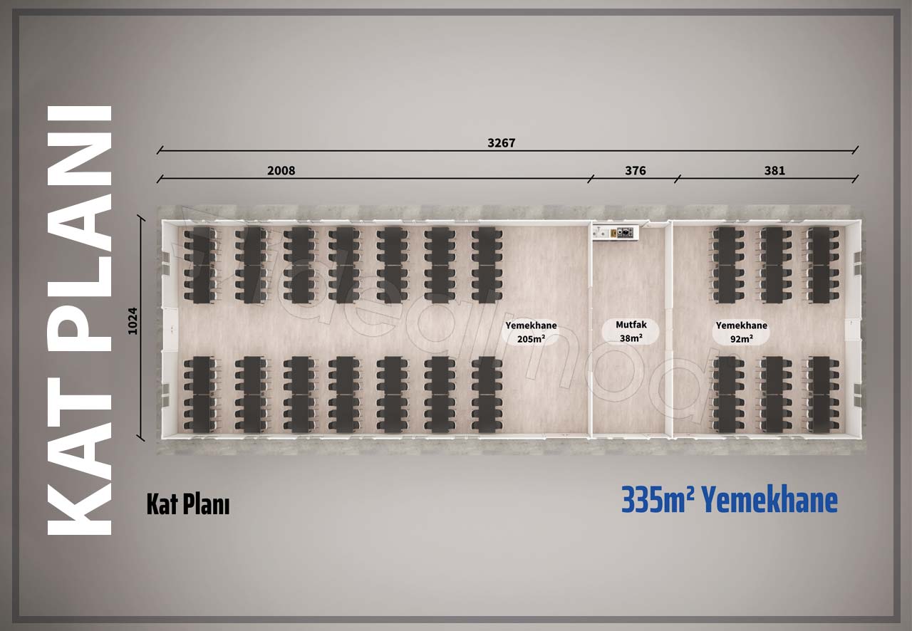 335 m² Prefabricated Dining Hall 3 335 m² Prefabricated Dining Hall - Image 2