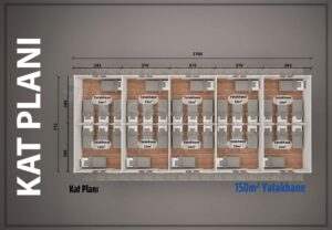 Alternative view of 150 m² Prefabricated Dormitory