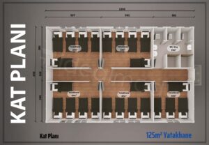 Alternative view of 125 m² Prefabricated Dormitory