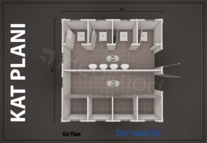 Alternative view of 27 m² Prefabricated Toilet and Shower