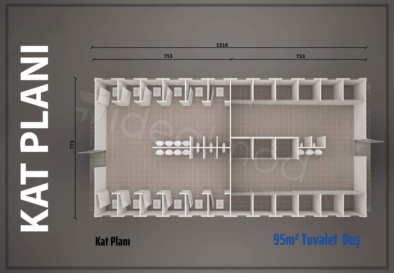 95 m² Prefabricated Toilet and Shower 3 95 m² Prefabricated Toilet and Shower - Image 2