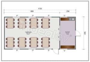 Alternative view of 59 m² Prefabricated Dining Hall