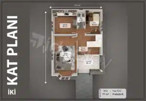 Alternatiewe aansig van 154 m² Tweeverdieping Voorafvervaardigde Huis