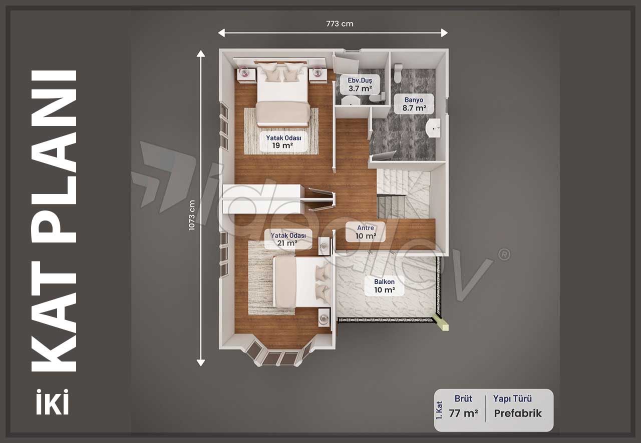 154 m² Two Story Prefabricated House 5 154 m² Two Story Prefabricated House - Image 3