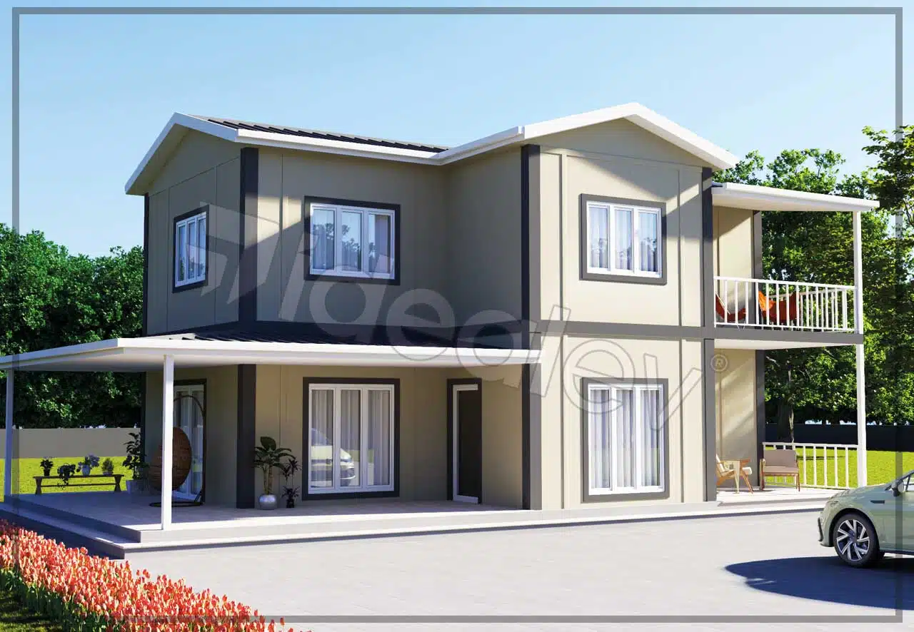 186m2 prefabrik ev 2 186 m² Two Story Prefabricated House - Image 4