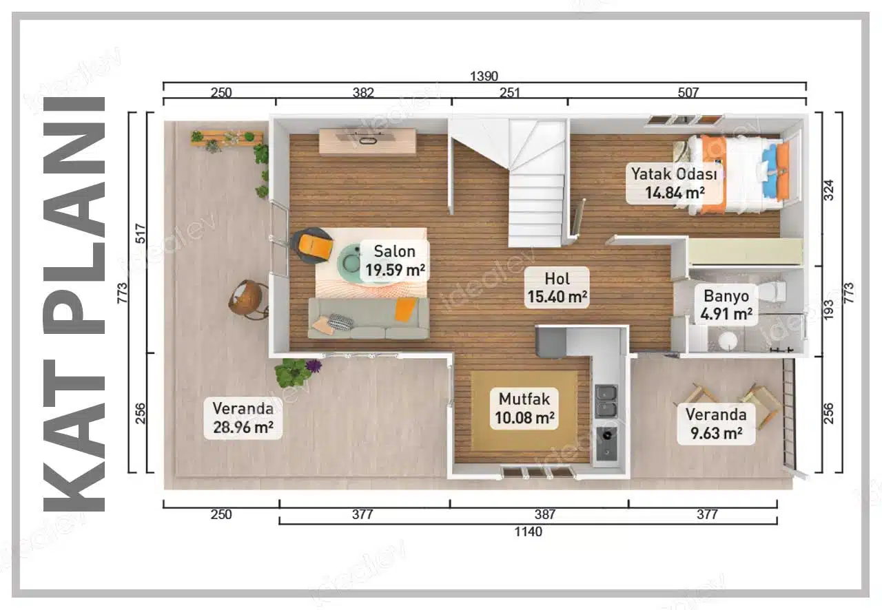 186m2 prefabrik ev 5 186 m² Two Story Prefabricated House - Image 2
