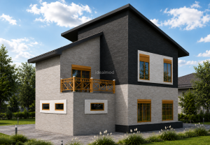 Alternative view of 165 m² Two Story Steel Frame House