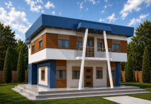 Alternative view of 167 m² Two Story Steel Frame House