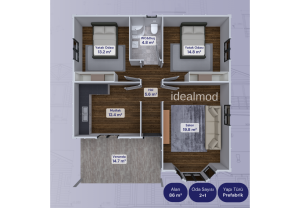 Alternative view of 86 m² Prefabricated House
