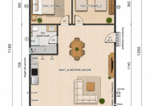 Alternative view of 87 m² Prefabricated House