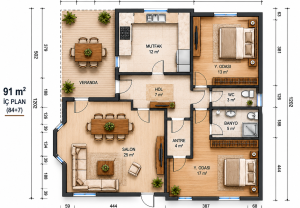 Alternative view of 91 m² Prefabricated House