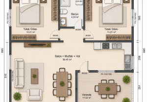 Alternative view of 86 m²  Prefabricated House 2