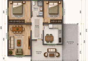 Alternative view of 99 m² Prefabricated House